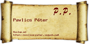 Pavlics Péter névjegykártya